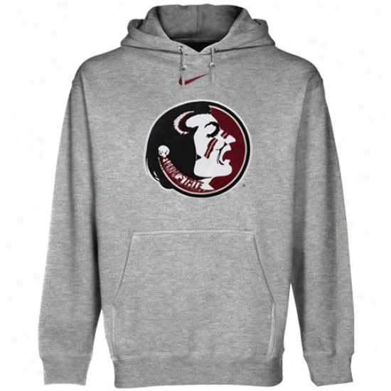 Nike Florida State Seminoles (fsu) Ash Classic Logo Pullover Hoodie Sweatshirt