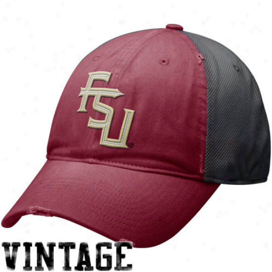 Nike Florida State Seminoles (fsu) Garnet-charcoal Heritage 86 Meah Swoosh Flex Hat