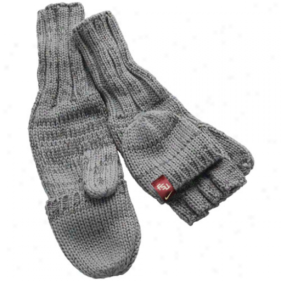 Nike Florida State Seminoles (fsu) Ladies Charcoal Knit Convertible Mittens