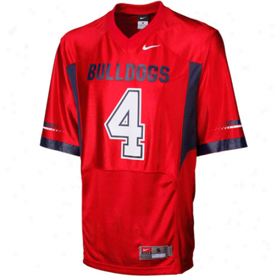 Nike Fresno State Bulldogs  #4 Replica Football Jersey - Principal Red