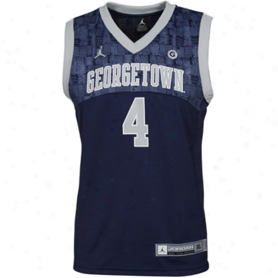 Nike Georgetown Hoyas #4 Young men Replica Basketball Jersey - Navy Blue