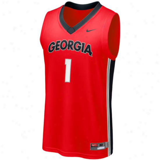 Nike Georgia Bulldogs #1 Youth Replica Basketball Jersey - Red