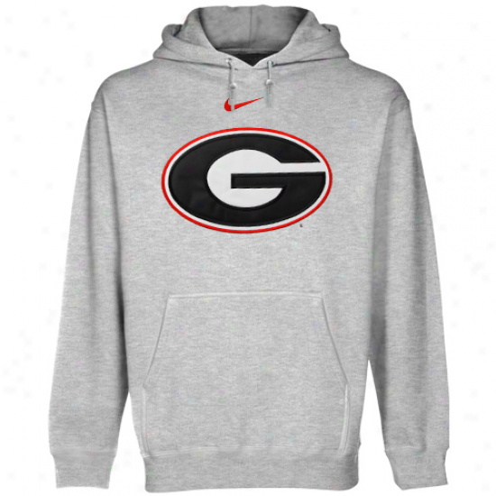 Nike Georgia Bulldogs Ash Classic Logo Pullover Hoodie Sweatshirt