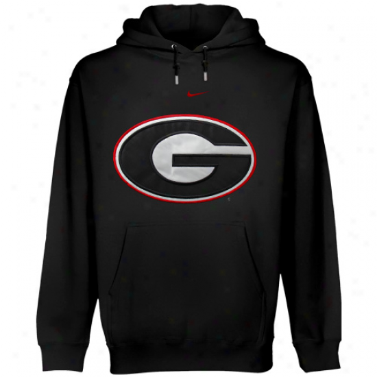 Nike Georgia Bulldogs Black Classic Logo Pullover Hoodie Sweatshirt