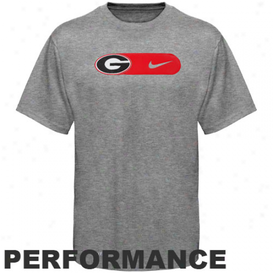 Nike Geprgia Bulldogs Heavy-lifting Legend Performance T-shirt - Ash