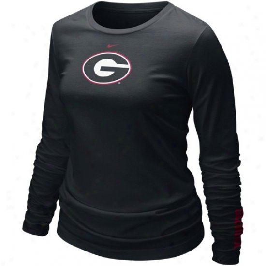 Nike Georgia Bulldogs Ladies Black Classic Logo Long Sleeve T-shirt