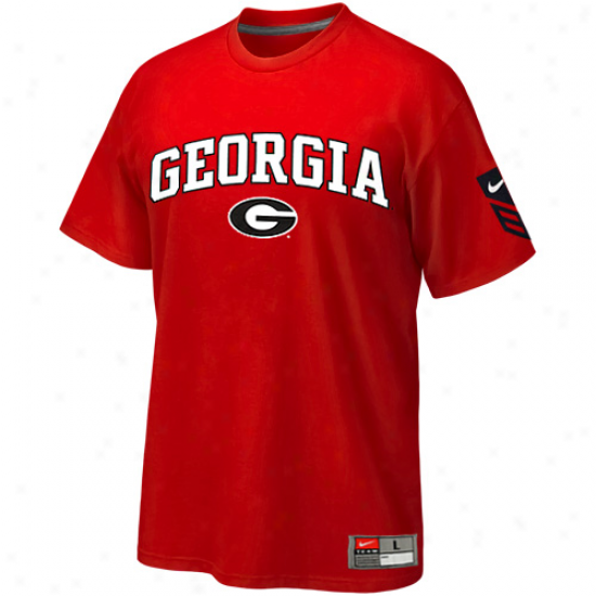 Nike Georgia Bulldogs Red Baseball Practice T-shirt