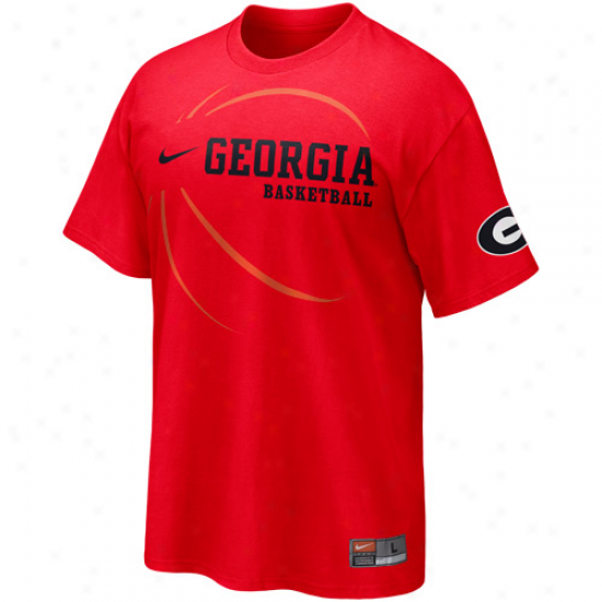 Nike Georgia Bulldogs Red Basketball Prqctice T-shirt