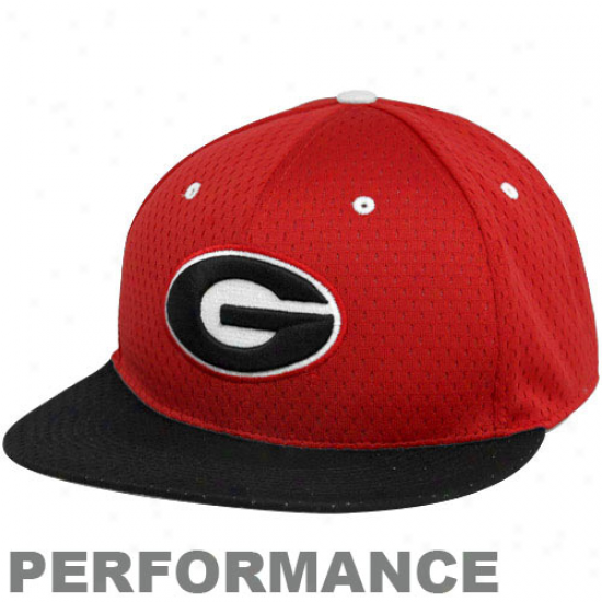 Nike Georgia Bulldogs Rrd-black Authentic Baseball Mesh Fitted Perfomrance Hat