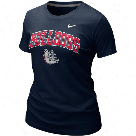 Nike Gonzaga Bulldogs Ladies Ringspun T-shirt - Navy Blue