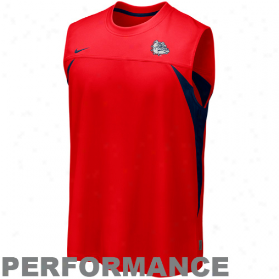 Nike Gonzaga Bulldogs Red Elite Pre-game Composition Sleeveless T-shift