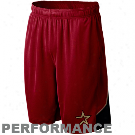 Nike Houston Astros Brick Red Mlb Authentic Collection Performance Training Shorts