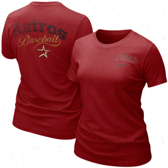 Nike Houston Astros Ladies Crimson Graphic Tri-blend T-shirt