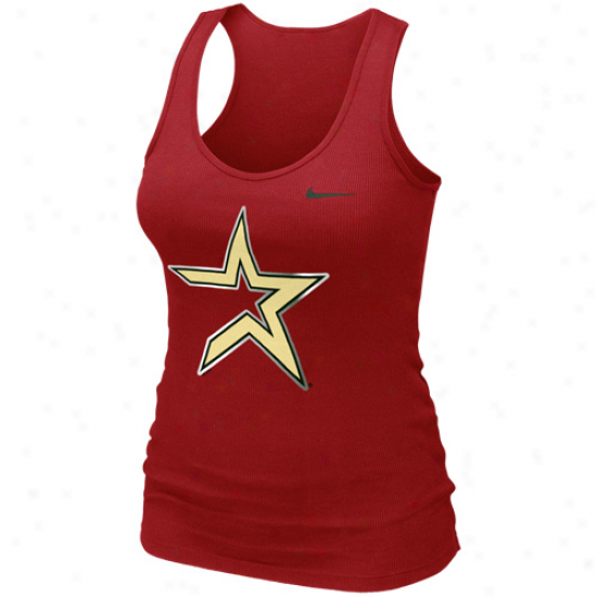 Nike Houston Astros Premium Big Logo Tank Crop - Crimson