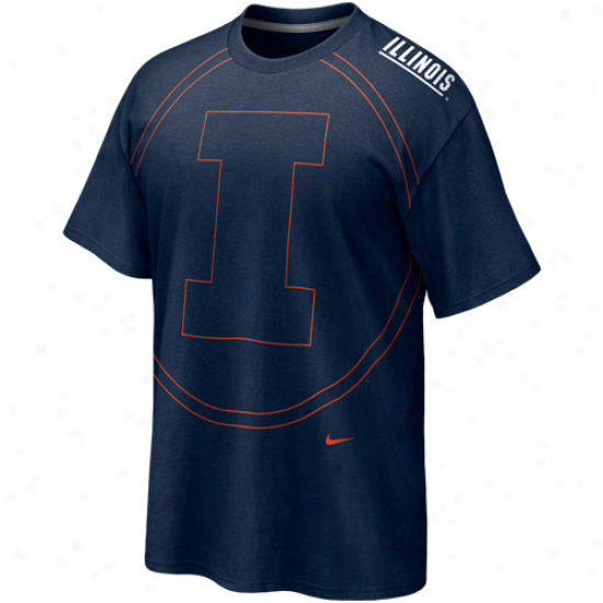 Nike Illinois Fighting Illini Navy Blue Blow Out T-shirt