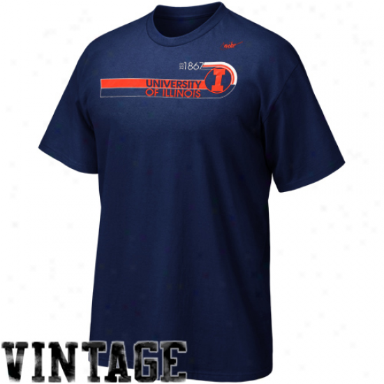 Nike Illinois Fighting Illini Arch Establishment T-shirt - Navy Azure