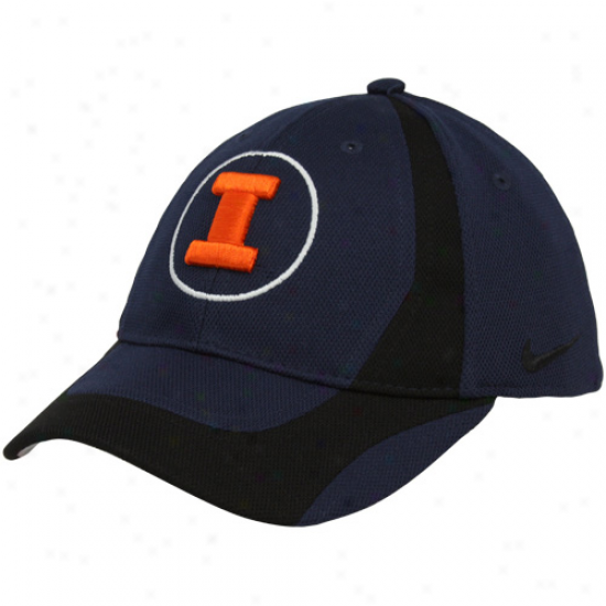 Nike Illinois Fighting Illini Youth Navy Blue-black Team Flex Hat