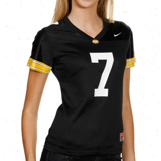 Nike Iowa Hawkeyes #7 Women's Replica Football Jersey - Black