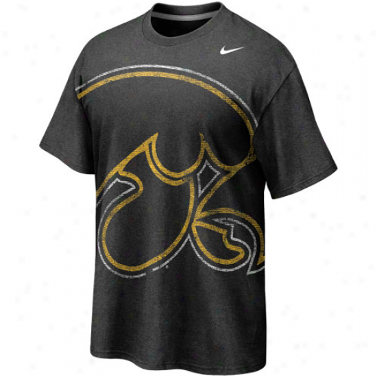 Nike Iowa Hawkeyes Distended Time Tri-blend T-shirt - Charcoal