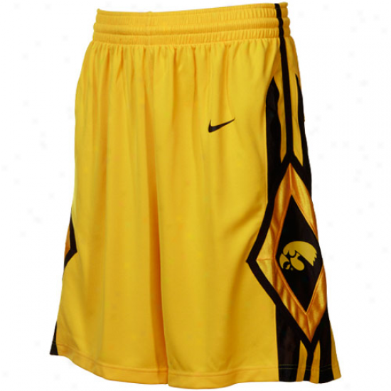 Nike Iowa Hawkeyes Gold Replica Basketball Shorts