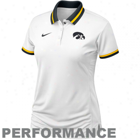 Nike Iowa Hawkeyes Ladies White Sideline Composition Polo