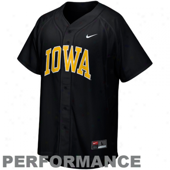 Nike Iowa Hawkeyes Performance Replica Baseball Jersey - Black