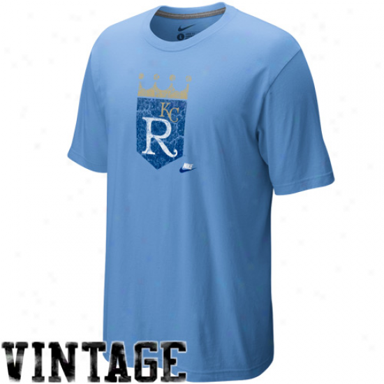 Nike Kansas City Royals Light Blue Dugout Logo Vintage Tri-blend T-shirt