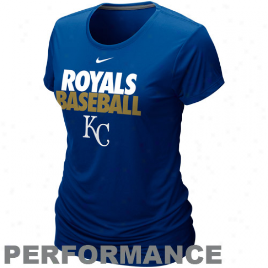 Nike Kansas City Royals Women's Dri-fit Cotton Performance T-shirt - Royal Blue