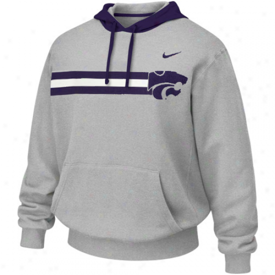 Nike Kamsas State Wildcats Ash Bump 'n Run Hoodie Sweatshirt