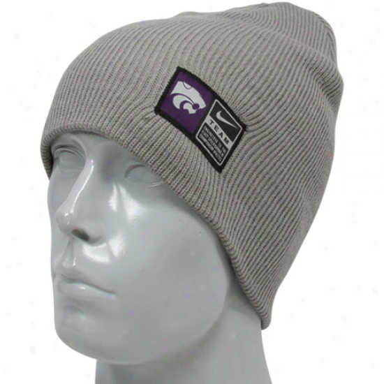 Nike Kansas State Wildcats Gray Sideline Knit Beanie