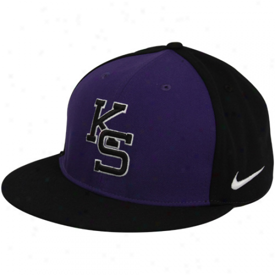 Nike Kansas State Wildcats Purple-black Authentic Baseball Fitted Hat