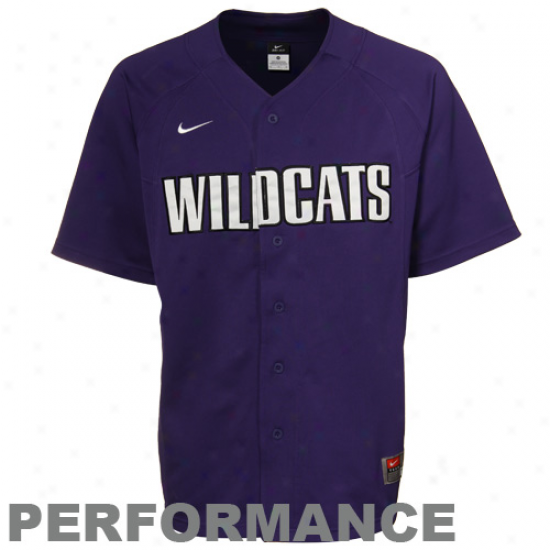 Nike Kansas Condition Wildcats Purple Performance Replica Baseball Jersey