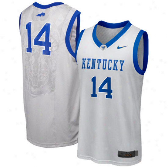 Nike Kentucky Wildcats #14 Elite Replica Aerographic Basketball Jersey - Silver