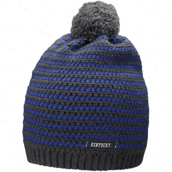 Nike Kentucky Wildcats Ladies Charcoal-royal Blue Best Ski-knit Beanie