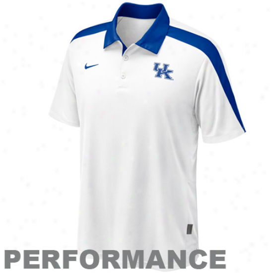 Nike Kentucky Widcats White Coaches Hot Route Acting Polo