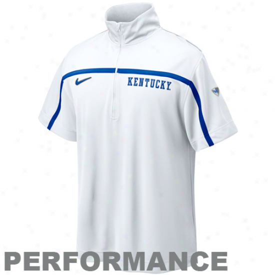 Nike Kentucky Wildcats White Elite Shoootaround Quarter Zip Performance Top