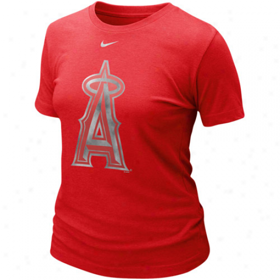Nike Los Angeles Angels Of Anaheim Ladies Blended Graphic Tri-blend T-shirt - Red
