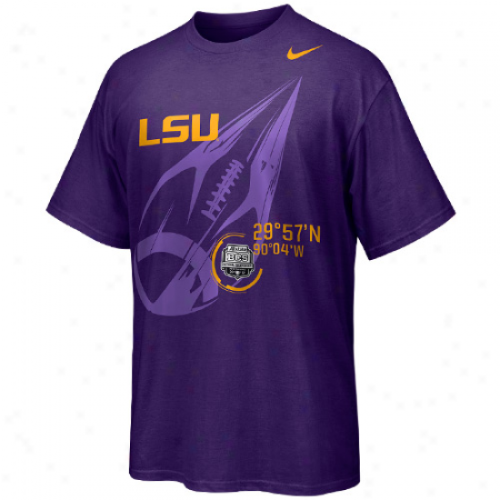 Nike Lsu Tigers 2012 Bcs Public Championship Bound Football Target T-shirt - Purple