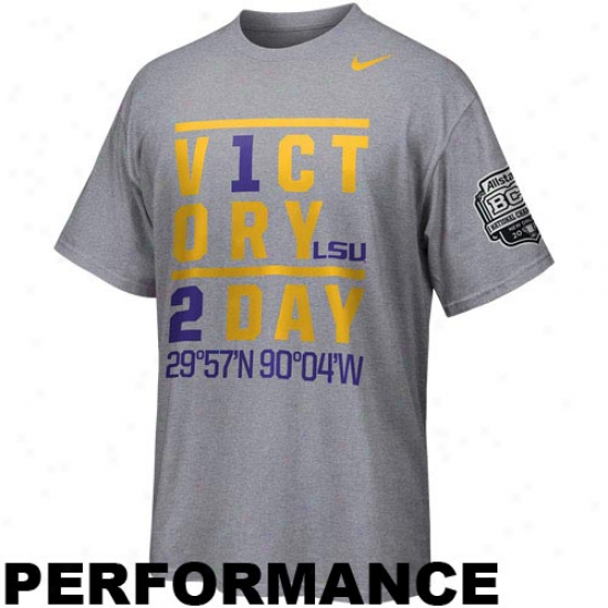 Nike Lsu Tigers 2012 Bcs National Championship Game Bound Victory Fable Performace T-shirt - Ash