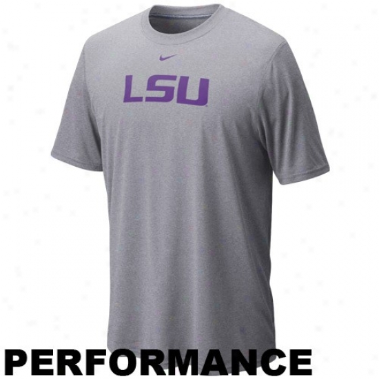 Nike Lsu Tigers Ash Legend Logo Performance T-shirt