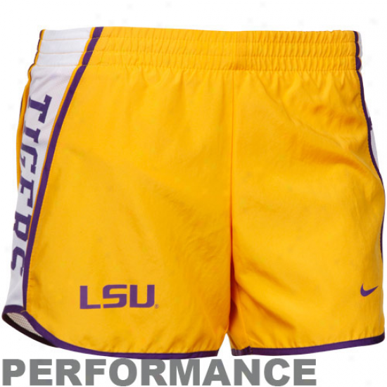 Nike Lsu Tigers Ladies Gold Pacer Performance Shorts