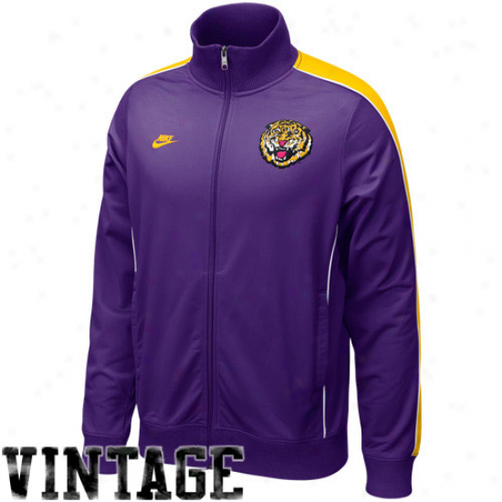 Nike Lsu Tigers Purple Road Trip Vintage Full Zip Trail Jacket