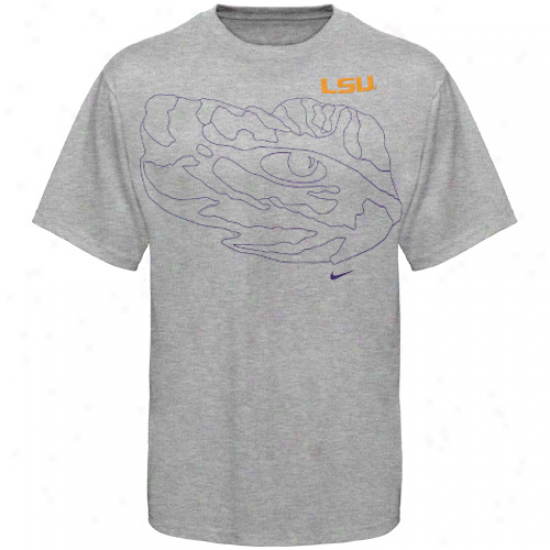 Nike Lsu Tigers Youth Graphic Outline T-shirt - Ash