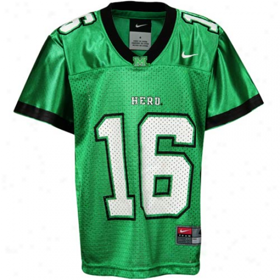 Nike Marshall Thundeirng Herd #16 Preschool Replica Football Jersey-green