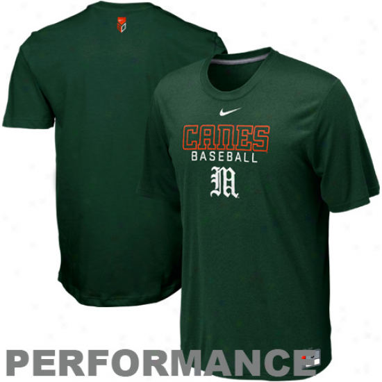 Nike Miami Hurricanes Baseball Legend Ii Performance T-shirt - Green