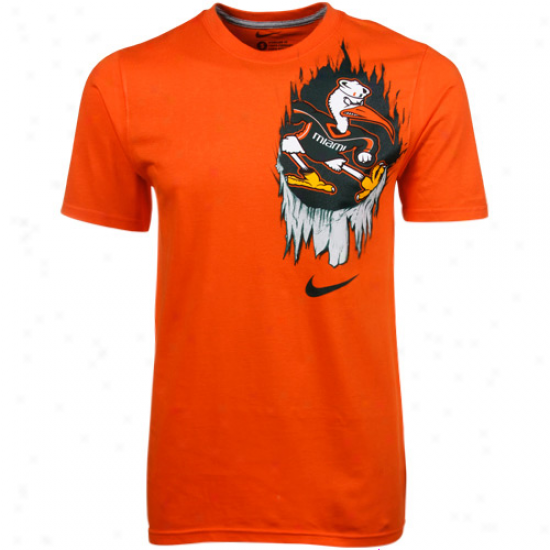 Nike Miami Hurricanes Beast T-shirr - Orange