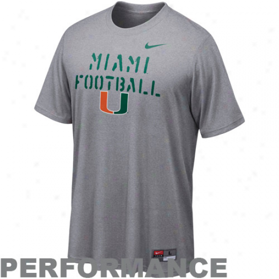 Nke Miami Hurricanes Bench Press Legend Performance T-shirt - Slats