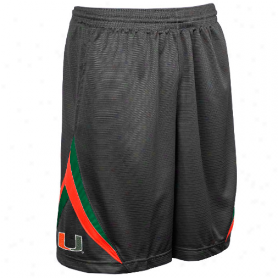 Nike Miami Hurricanes Charcoal Rip Athletic Shorts