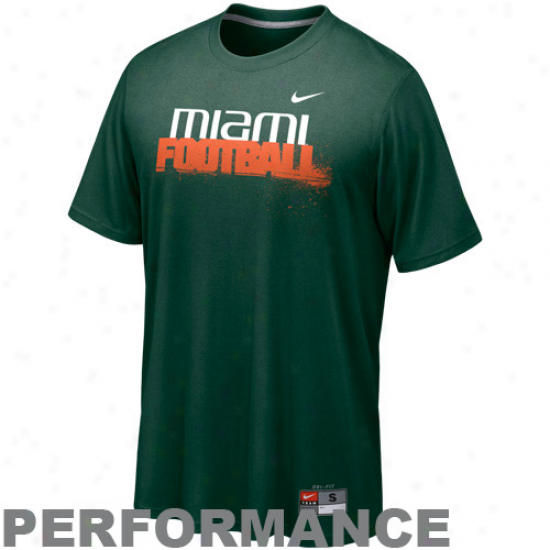 Nike Miami Hurricanes Conference Legend Performance T-shirt - Green