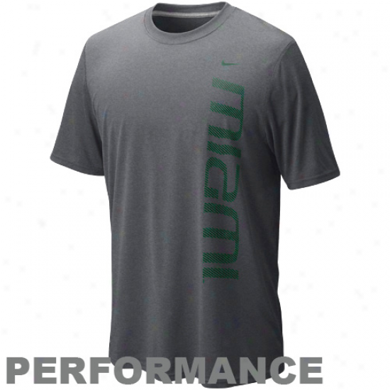 Nike Miami Hurricanes Dri-fit Legend Performance T-shirt - Charcoal